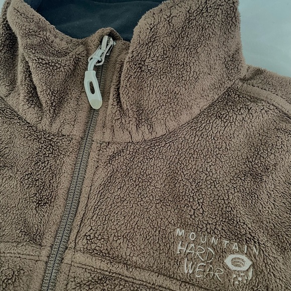 MOUNTAIN HARDWEAR Women’s Sz Medium Jacket Brown Fuzzy Fleece - Picture 2 of 6
